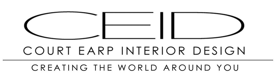 Logo for Court Earp Interior Design with the initials CEID above the company name and the tagline "Creating the World Around You" beneath.